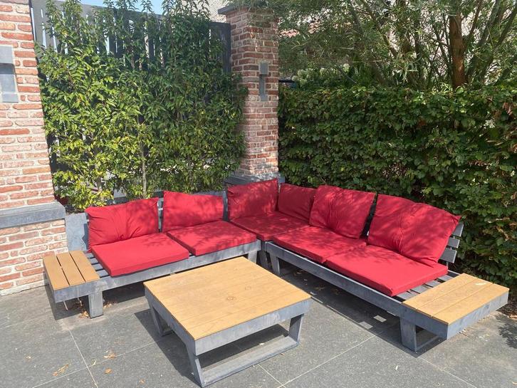 Loungeset tuin, Tuin en Terras, Tuinsets en Loungesets, Gebruikt, Loungeset, Bank, Ophalen