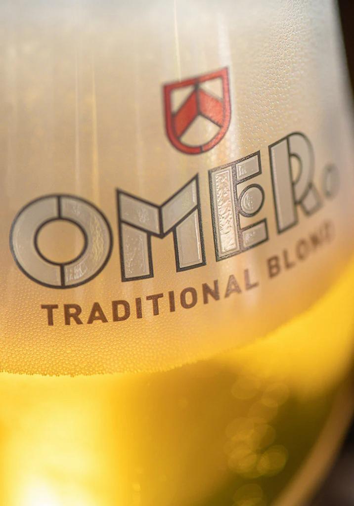 Metalen reclamebord Omer (glas) - retro vintage mancave, Verzamelen, Biermerken, Nieuw, Reclamebord, Plaat of Schild, Overige merken