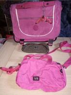 Kipling : roze boekentas, handtas, zwarte zak, pennenzak, Utilisé, Enlèvement ou Envoi