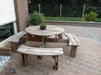Ronde picknicktafel, Tuin en Terras, Ophalen, Zo goed als nieuw, Rond, Hout