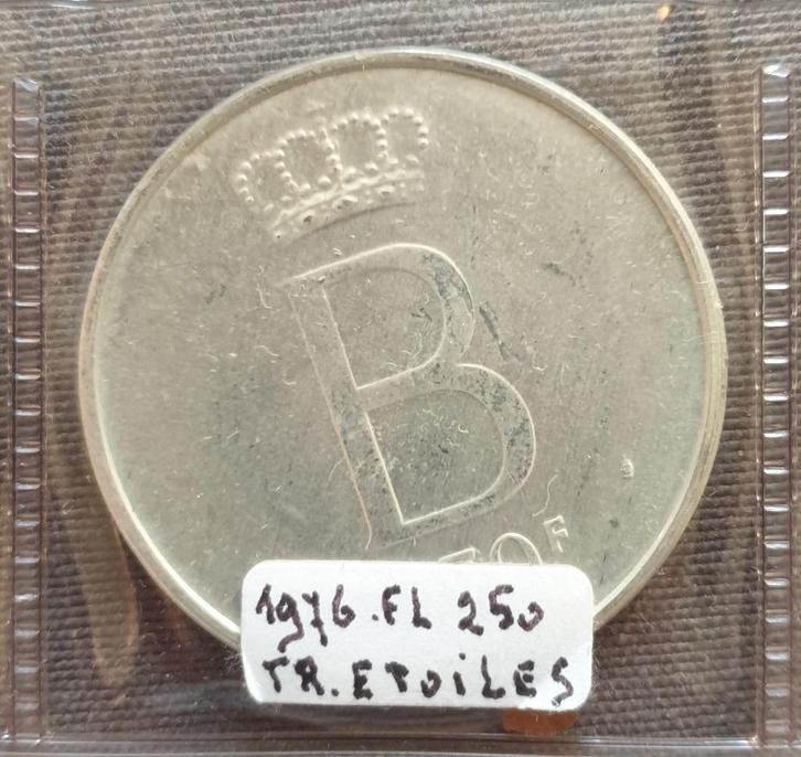 250 francs - Baudouin Ier - 1976 NL étoiles, Postzegels en Munten, Munten | België, Zilver, Zilver, Ophalen of Verzenden