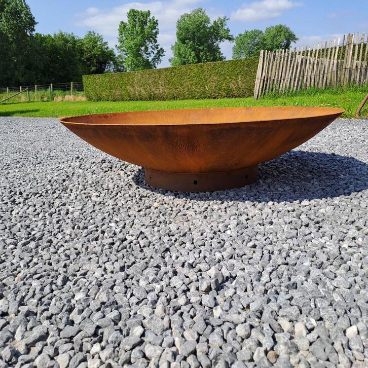 Ronde vuurschaal / houtschaal cortenstaal, Tuin en Terras, Vuurschalen, Nieuw, Ophalen of Verzenden