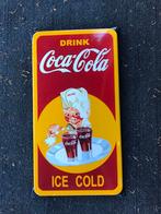 Coca Cola emaille reclame plaat, Verzamelen, Ophalen of Verzenden, Gebruikt, Reclamebord