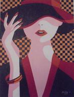 olieschilderij pop-art glamour 3 (60x80cm), Antiek en Kunst, Ophalen of Verzenden