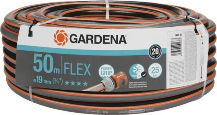 Gardena Comfort Flex slang 19mm(3/4") 50m met 2 koppelingen, Tuin en Terras, Tuinslangen, Zo goed als nieuw, Tuinslang, Ophalen