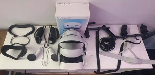 Meta quest 3 s 128gb + accesoires voor bril en controllers, Games en Spelcomputers, Virtual Reality, Zo goed als nieuw, Pc, VR-bril