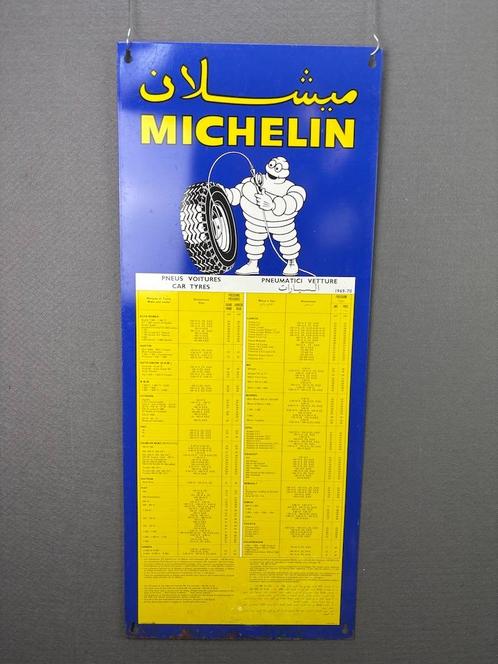 Michelin banden spanningtabel 34x83 cm, Verzamelen, Merken en Reclamevoorwerpen, Zo goed als nieuw, Reclamebord, Ophalen of Verzenden