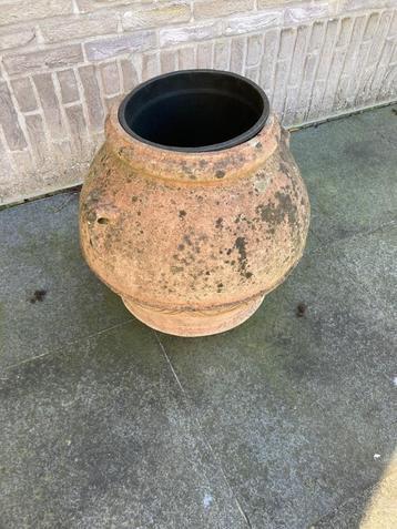 3 oude grote terracotta potten, Enlèvement, Utilisé, Terracotta, Jardin