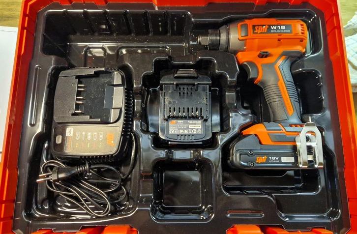 Spit W18 18V slagschroevendraaier + 2 batterijen en oplader, Doe-het-zelf en Bouw, Gereedschap | Boormachines, Nieuw, Overige typen