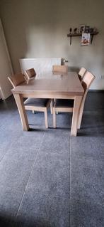 Keuken tafel met 6 stoelen, Huis en Inrichting, Ophalen, Gebruikt, Eikenhout, 50 tot 100 cm