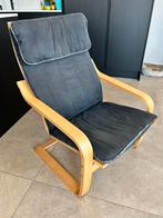 POÄNG fauteuil Ikea - berkenfineer/zwart, Huis en Inrichting, Ophalen, Gebruikt, Zweeds, 75 tot 100 cm