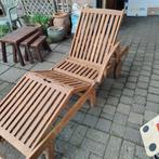 Houten ligzetel, Tuin en Terras, Ophalen, Gebruikt, Hout, Verstelbaar
