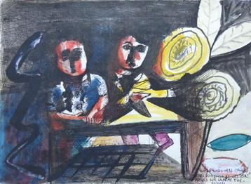 LIONEL VINCHE / DES JUMELLES / ORIGINEEL / 30x40cm / SIG 87 beschikbaar voor biedingen