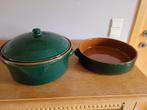 2 nieuwe donkergroene terracotta potten, Antiek en Kunst, Ophalen