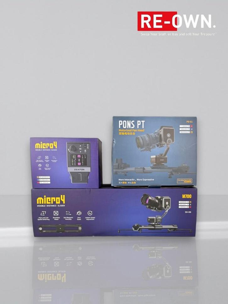 Zeapon Micro4 E700 Camera slider with PONS PT Pan Head, Audio, Tv en Foto, Fotografie | Statieven en Balhoofden, Zo goed als nieuw