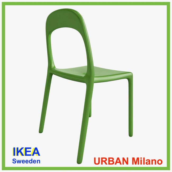 chaise design Discontinued Green IKEA Urban Chair, Maison & Meubles, Chaises, Utilisé, Une, Synthétique, Autres couleurs, Enlèvement