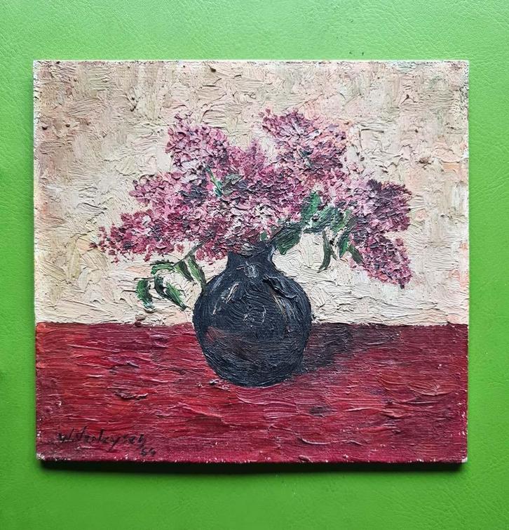 schilderijtje W. Verleysen '64 - 17x15,5 cm - lees info aub!, Antiek en Kunst, Kunst | Schilderijen | Klassiek, Ophalen