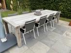 Tuintafel teak met 8 stoelen, Enlèvement ou Envoi, Utilisé, Aluminium