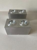 Opbouwspots Inox Box (2 stuks), Huis en Inrichting, Lampen | Plafondlampen, Ophalen, Zo goed als nieuw, Metaal, Hedendaags