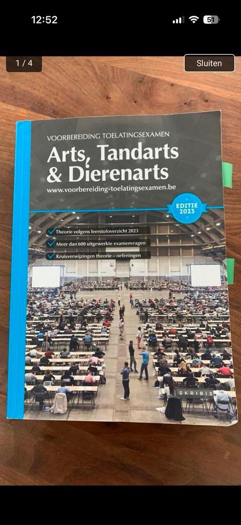 Cursus toelatingsexamen arts, tandarts, dierenarts, Boeken, Informatica en Computer, Zo goed als nieuw, Ophalen