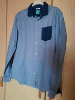 Hemd met donkerblauw zakje en kraag. Maat L, Ophalen of Verzenden, Zo goed als nieuw