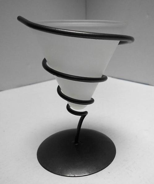 Bedankje - Set 6 stuks spiraal kaarshouder in metaal en glas, Huis en Inrichting, Woonaccessoires | Kandelaars en Kaarsen, Nieuw