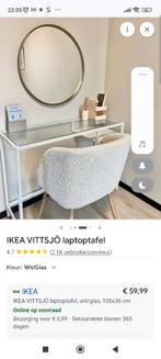 Ikea VITTSJÖ muurtafel, wit/glas, 100x36 cm, Ophalen, 50 tot 100 cm, Zo goed als nieuw, Glas