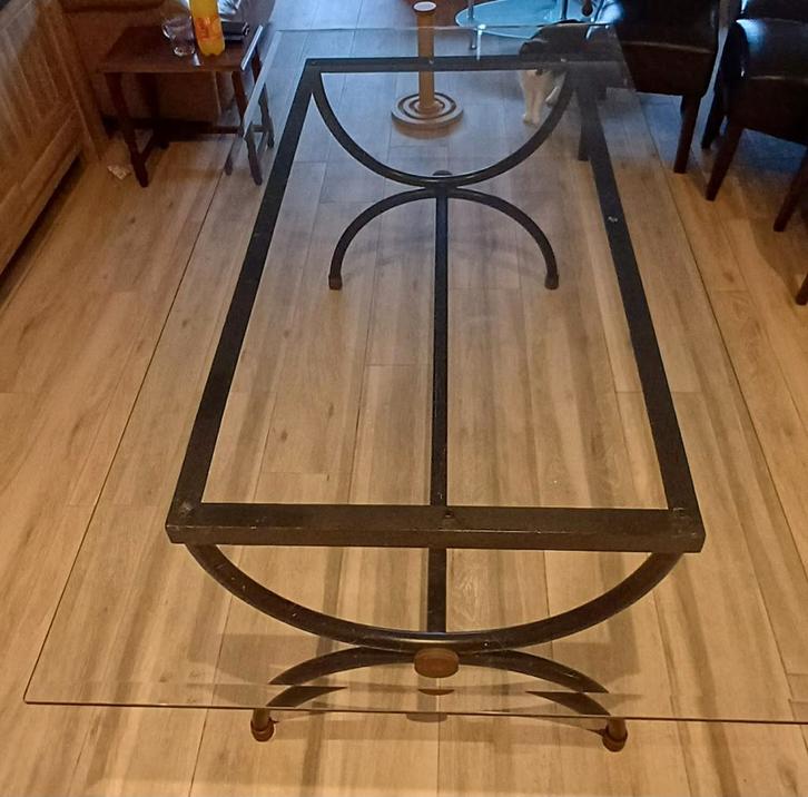 Glazen tafel, Huis en Inrichting, Tafels | Eettafels, Ophalen