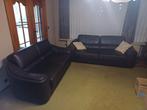 lederen salon 2 delig, Huis en Inrichting, Zetels | Complete zithoeken, Ophalen, Gebruikt, Leer