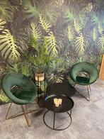 Groene stoffen stoelen (set van 2), Huis en Inrichting, Stoelen, Ophalen