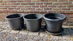 3 bloempotten plastiek, Tuin en Terras, Ophalen, Zo goed als nieuw
