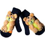 Kinder wanten met knuffeltje zwart oranje vanaf 3 jaar, Kinderen en Baby's, Kinderkleding | Mutsen, Sjaals en Handschoenen, Verzenden