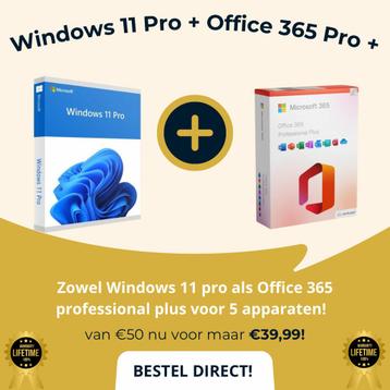 Windows 11 + Office 365 Pro Plus (5 apparaten) - €39,99 beschikbaar voor biedingen