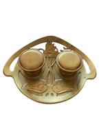 Bronzen inktpot, Art Nouveau-periode van Geschützt., Ophalen of Verzenden, Brons