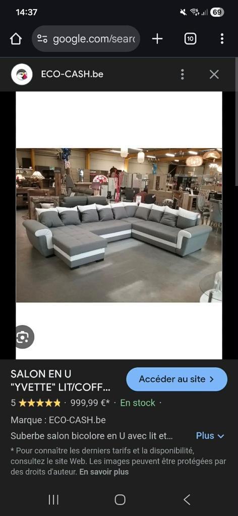 Vend salon neuf (6 mois ), Huis en Inrichting, Zetels | Zetels, Nieuw, Ophalen