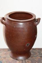Oude Grespot/pekelpot/ vetpot in bruin aardewerk, Ophalen of Verzenden