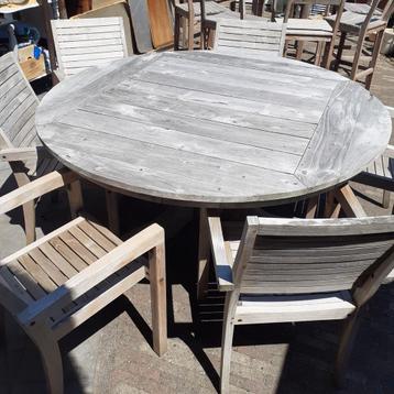 Tuinset teak  met 6 stoelen beschikbaar voor biedingen