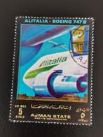 Ajman - luchtvaart - vliegtuig Boeing 747B Alitalia, Ophalen of Verzenden, Gestempeld