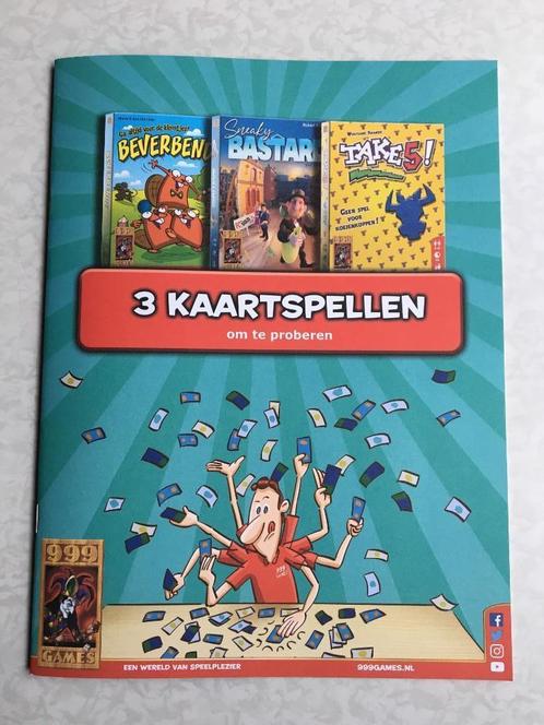 999 Games Promoboekje Met 3 Uitknipbare Kaartenspellen, Hobby en Vrije tijd, Gezelschapsspellen | Bordspellen, Nieuw, Een of twee spelers