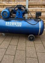 Compressor merk BROWN T55600, Doe-het-zelf en Bouw, Compressors, Gebruikt, 10 bar of meer, Mobiel, 100 liter of meer