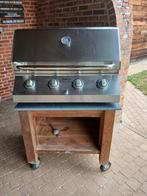 Gas bbq op teak meubel met wielen, Tuin en Terras, Ophalen of Verzenden, Zo goed als nieuw