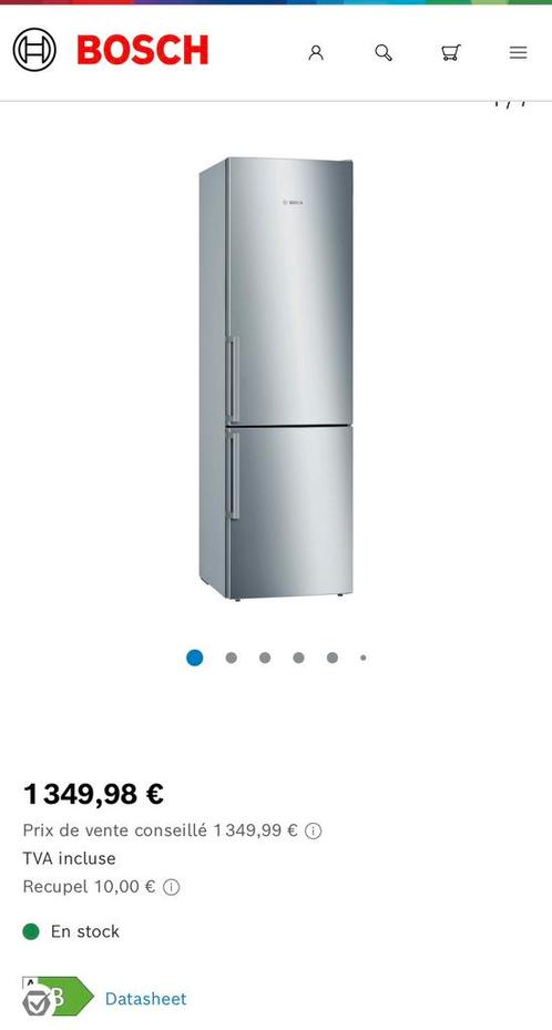 Bosch KGE398IBP koelkast/vriezer, Elektronische apparatuur, Koelkasten en IJskasten, Zo goed als nieuw, Ophalen