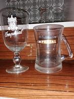 2 Verres  biere de collection, Ophalen, Gebruikt, Glas of Glazen
