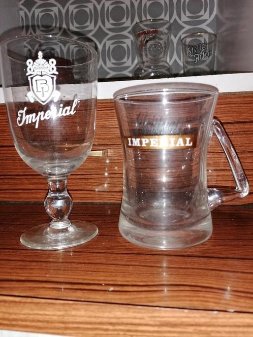 2 Verres  biere de collection, Verzamelen, Biermerken, Gebruikt, Glas of Glazen, Ophalen