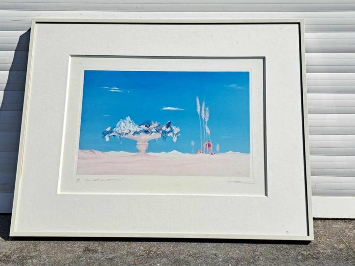 lithographie Un ilôt de douceur signe luc godar, Antiek en Kunst, Kunst | Litho's en Zeefdrukken, Ophalen of Verzenden