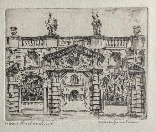 Henri Geertsen - ets rubenshuis - genummerd, Antiek en Kunst, Kunst | Etsen en Gravures, Ophalen of Verzenden
