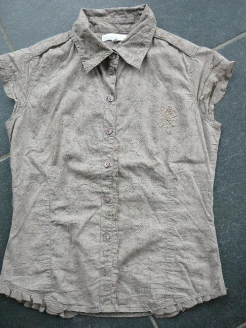 Bruin bloesje zonder mouwen, Kinderen en Baby's, Kinderkleding | Maat 152, Gebruikt, Meisje, Overhemd of Blouse, Ophalen of Verzenden