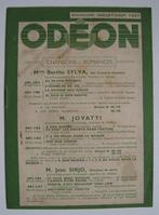 Catalogue Disques vinyles ODEON. 1937. Berthe Silva, RENAULT, Gelezen, Ophalen of Verzenden, Collectif, Algemeen