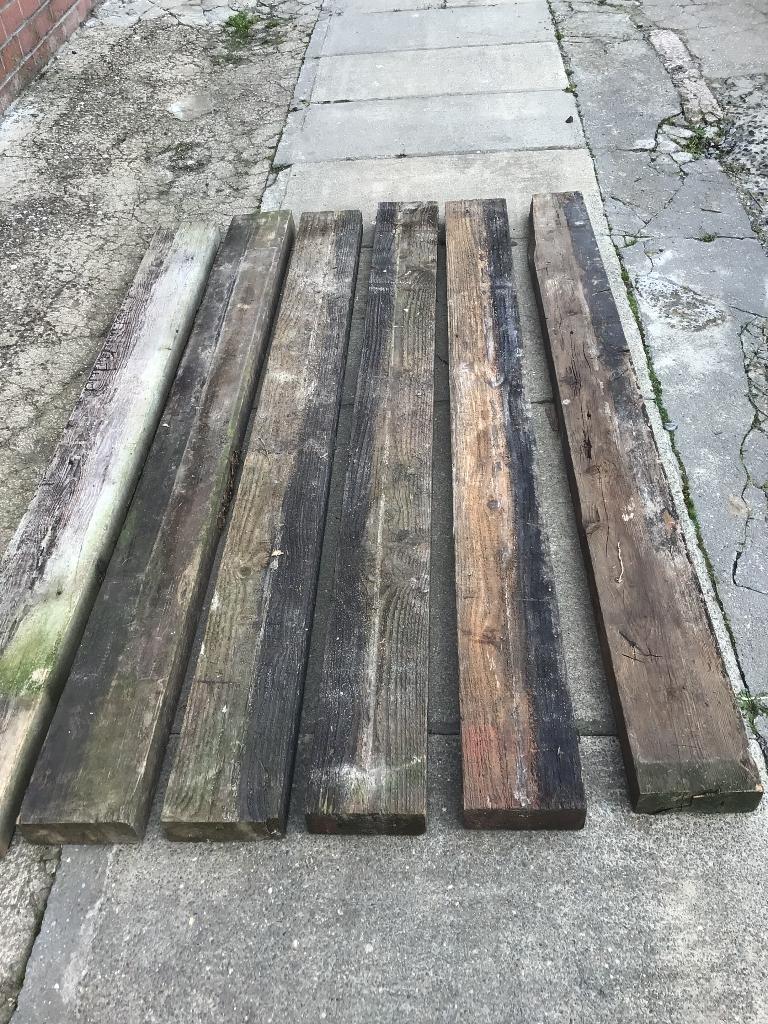 Korte houten baddens ( 190 cm ), Ophalen, Gebruikt, 180 tot 250 cm, Balken