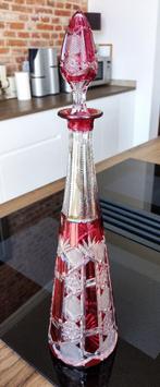 Val Saint Lambert carafe PYRAMIDE 1908 rouge  ref HF184, Enlèvement